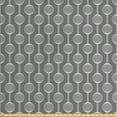 thumbnail image 1 of Abstract Fabric by the Yard, Rhythmic Abstracted Baubles Inspired Circles and Chains Illustration, Upholstery Fabric for Dining Chairs Home Decor Accents, Taupe Grey and White by Ambesonne, 1 of 4