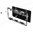 thumbnail image 6 of A Pair Of License Plate Frame Sunscreen Corrosion Resistant Rust 12.3×6.3in With Accessories Suitable For Any Car Argyle Plaid Lightslategray_4, 6 of 8