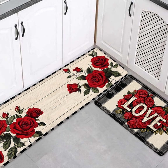 ensemble de Produits de la Catégorie Tapis pour Cuisine, Plancher de Maison Chaleureux, ensemble de 2 Pcs Tapis et Carpette de Cuisine, Confort d'Hiver sous les Pieds et Conception durable