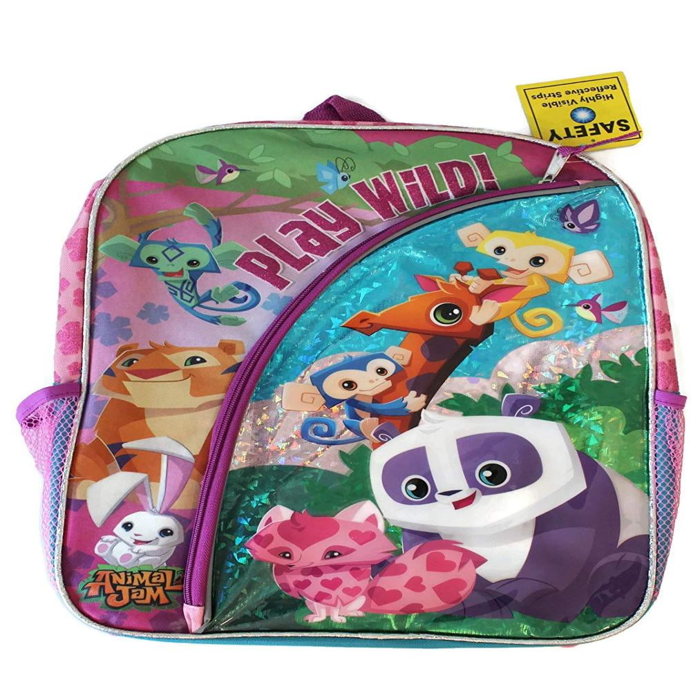Animal Jam Play Wild 16 inch Backpack with Side Mesh Pockets, Darling Animal Jam backpack By
