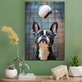 thumbnail image 2 of Boston Terrier Cute Dog Volleyball Poster Canvas – Retro Boston Terrier Dog Batter in Action With Volleyball for Themed Living Room, 2 of 5