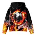 thumbnail image 5 of Kiijoy Boys Casual Hoodie Soccer Graphic Pullover Sweatshirt, Black, Sizes 4-5T, 5 of 5