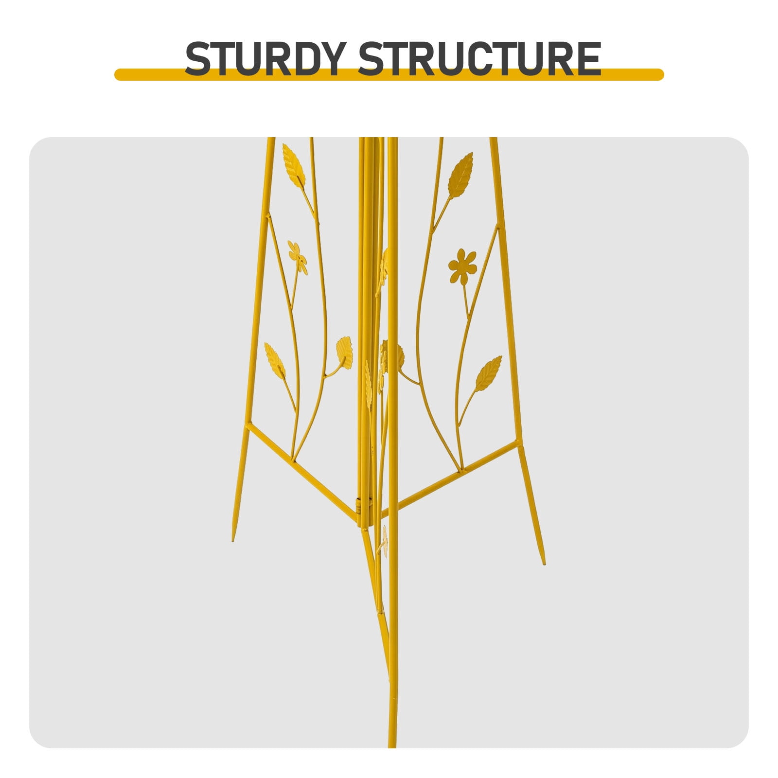 6.2FT Bright Yellow Decorative Iron Windmill with 5 Rotatable Blades, Tripod Base Weather Resistant Garden Wind Spinner for Yard Patio Lawn Outdoor Landscape