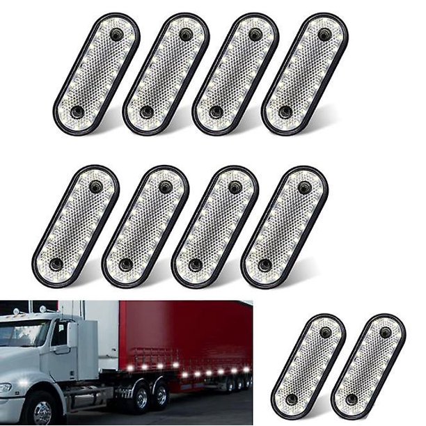 10 luces LED de posición de 24 V, 20 luces LED de posición lateral, luces de gálibo LED, luces laterales, indicador de posición, luces de gálibo LED para remolque, camión o barco (con luces LED)