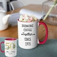 thumbnail image 3 of Customizaholic Personalized Anniversary Mug – Custom Names & Date – “Drinking Coffee Together Since” Cup – Golden 50th Anniversary Gift for Couples, 3 of 6