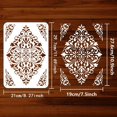 thumbnail image 2 of Flowers Tile Stencil Template 8.3x11.7 inch Floral Drawing Painting Stencil Plastic Diamond Flourish Damask Patterns Stencil Reusable Stencil for Painting Floors Walls Furniture Decor DIY, 2 of 7