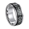 thumbnail image 1 of Anillo giratorio de acero inoxidable europeo y americano Anillo de moda de tótem simple personalizado de acero de titanio, 1 of 5