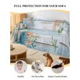 thumbnail image 4 of Blue Beach Coastal Couch Cover, Summer Nautical Coral Shell Botanical Vintage Sofa Cover Blanket for Loveseat Couches, Sectional Sofa Slipcover Furniture Protector for Living Room Bedroom 71''x118'', 4 of 9