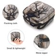 thumbnail image 3 of 1Pc Cute Period Bag Menstrual Cup Pouch, Large Storage Bag Sanitary Purse for Sanitary Napkin Pads, Elk on Vintage Wooden Background Pads Organizer for Girls Women, 3 of 6