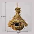 thumbnail image 2 of Straw Bird House Natural Handmade Hanging Bird Hut Woven Bird Nest for Outside, 2 of 10