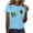 Light Blue#1, variant on Women's St. Patrick's Day Green Short Sleeve Crew Neck T - shirt Charm Print 95% Polyester 5% Spandex Stretchy Slim Fit Festival Casual Top Shirt S - 3XL