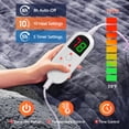 thumbnail image 3 of PMONPA Electric Heated Blanket, 51"x61" Heating Blanket for Adult, Soft Flannel & Sherpa, 10 Heating Levels & 1-8 Hours Auto off, Gray, 3 of 8