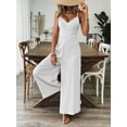 thumbnail image 3 of ZOELNIC Women's Summer Jumpsuit Spaghetti Strap Back Bow Romper, Wide Leg Vacation Outfit, Casual Resort Wear One Piece for Beach & Travel, 2XL, 3 of 7
