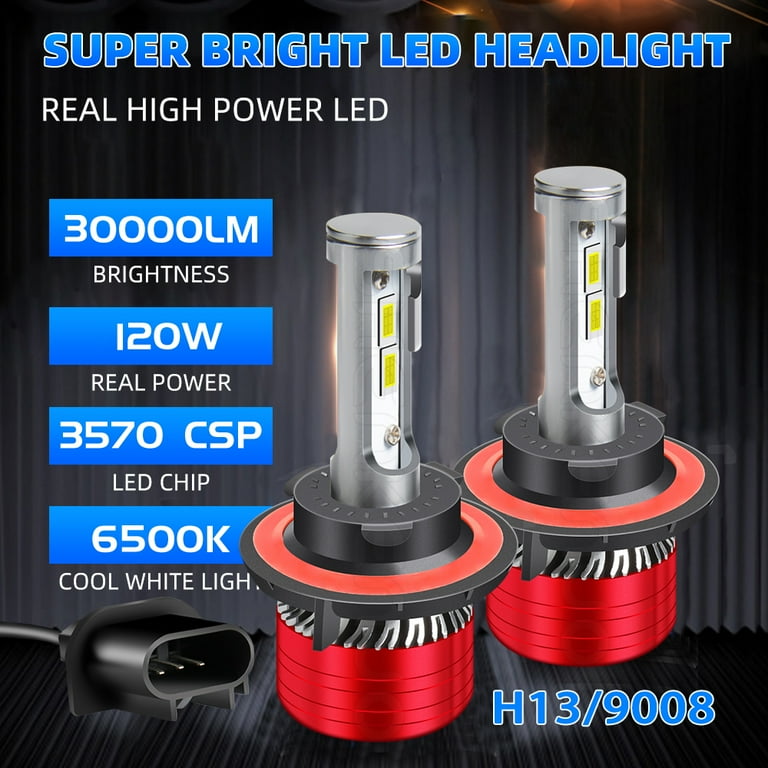 For Mercury Mountaineer 2007 2008 2009 2010 LED Headlight Bulbs H13 9008  High and Low Beam 2pcs