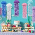 thumbnail image 4 of Mermaid Birthday Decorations, Jellyfish Paper Lanterns Pink Purple Blue White Hanging Lantern for Mermaid Birthday Party Baby Shower Under The Sea Ocean Decorations Pack of 8, 4 of 14