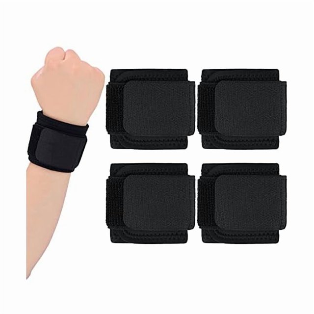 wonima44 Threan 4 Pcs Wrist Brace for Lifting Carpal Tunnel Wrist Brace for Work Adjustable Hand Support Right and Left Hands Guard for Men Women(Black)
