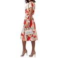 thumbnail image 3 of VISgogo Vestido de verano para mujer, manga corta, cuello en V, estampado a la moda, cierre de botón, vestido con cinturón VISgogo moda, 3 of 9