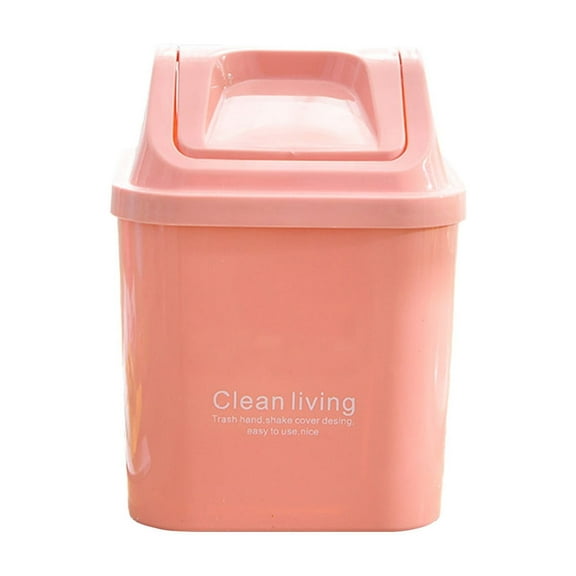 Yonrjhukm Mini Desktop Trash Can with Lid, Small Household Kitchen Waste Bin for Desk, Coffee Table, Dressing Table, and Bedside Organization, Plastic Storage Solution