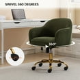 thumbnail image 6 of BRILHAMEZ Velvet Office Chair, Ergonomic Desk Chair with Adjustable Height, 360° Swivel, Padded Armrests for Home Office, Green, 6 of 10