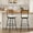 White-Fabric-Set of 2, variant on Spruce & Spring Bar Height Swivel Bar Stool with Wood Back and Metal Base Set of 2, Dark Grey, Faux Leather