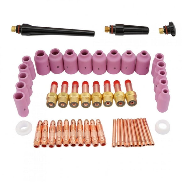 Piezas de soplete de soldadura, 51 piezas/juego de boquilla de Gas consumibles TIG serie WP-17/18/26 construida para el futuro