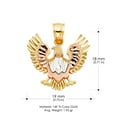 thumbnail image 3 of 14K Tri Color Gold Eagle Charm Pendant with 1.5mm Flat Open Wheat Chain Necklace - 20", 3 of 6