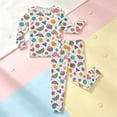 thumbnail image 2 of Leey-World Kids Bamboo Viscose Pajamas Set Boy/Girls Toddler Pjs Soft Breathable Lightweight Long Sleeve Pajamas Set for All-Season(Red,6-7 Years), 2 of 9