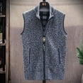 thumbnail image 5 of Ropa de hombre de cuello alto con cremallera, chaleco de negocios, suéter de punto azul sin mangas con cremallera, chaleco de cuello alto rojo para hombre, sudadera A, 5 of 5