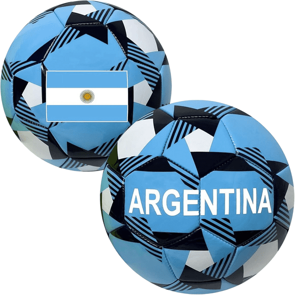 Icon Sports Argentina Flag Soccer Ball, Durable PVC, Blue/White, Size 4-5