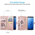 thumbnail image 5 of Mandala Wallet Case for Samsung Galaxy S8 Plus,Detachable 2 in 1 PU Leather Flip Case with Magnetic Button Lanyard (9Card Slots+3Pockets+1Driver's License Pocket)-Rose Gold, 5 of 14
