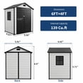 thumbnail image 3 of Garderth Plastic Outdoor Storage Shed With Floor,6x4FT Resin Shed With Window,Garden Shed,Waterproof Tool Shed With Lockable Door & 2 Vents & Sloped Roof For Patio,Lawn Mower,Bike & Tool, 3 of 9