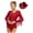 Burgundy, variant on Doomiva Women's Tassels Gymnastic Leotard Acrobatics V-neck Latin Jazz Dance Bodysuit with Hat Tops Dancewear Black XL