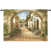 Manual Woodworkers and Weavers HWGFQT Quaint Town Tapestry Wall Hanging Horizontal 70 X 50 in.