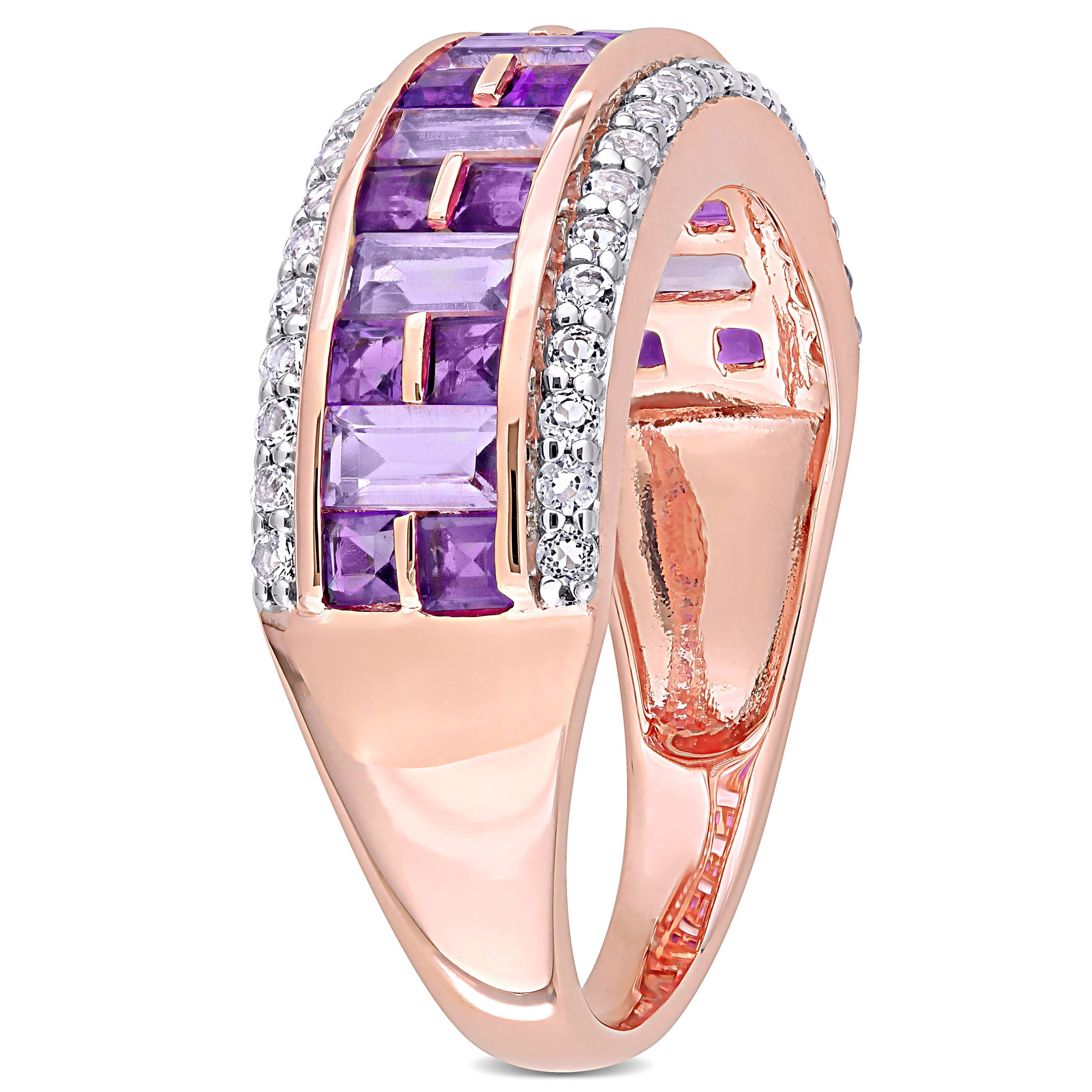 Everly Women's Amethyst and Topaz 10k Rose Gold Ring