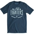 thumbnail image 1 of Foo Fighters - Camiseta de Algodón Orgánico para Adultos Unisex (Azul Marino), 1 of 2