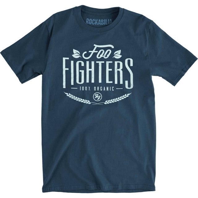Foo Fighters - Camiseta de Algodón Orgánico para Adultos Unisex (Azul Marino)