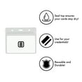 thumbnail image 2 of 10pack Horizontal PVC ID Card Badge Holder - Waterproof and Resealable Zip - Clear Vinyl Heavy Duty 0.4mm Thickness, 2 of 3
