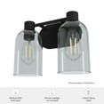 thumbnail image 7 of Hunter - Lochemeade 2-light Natural Black Iron, Small Vanity Light, Dimmable, Modern Style, for Bedrooms, Dining, Living Rooms - 19779, 7 of 7