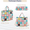 thumbnail image 6 of FORMRS Womens Corduroy Tote Bag Crossbody Shoulder Handbag with Pocket, Colorful Checkered Pattern, 6 of 7