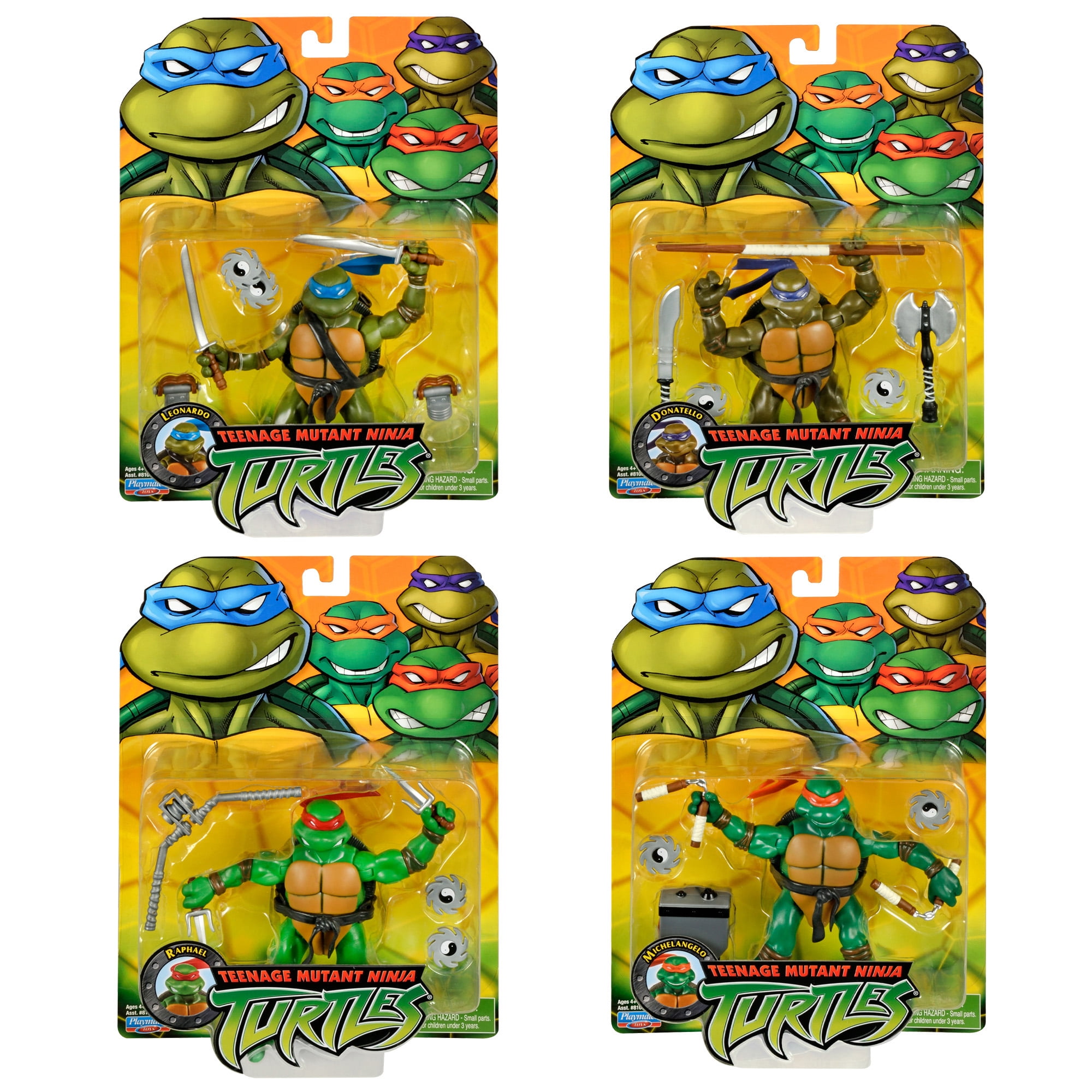 プレイメイツ TMNT クラシックタートルフィギュア 2003 4個セット Teenage Mutant Ninja Turtles: Classic 4