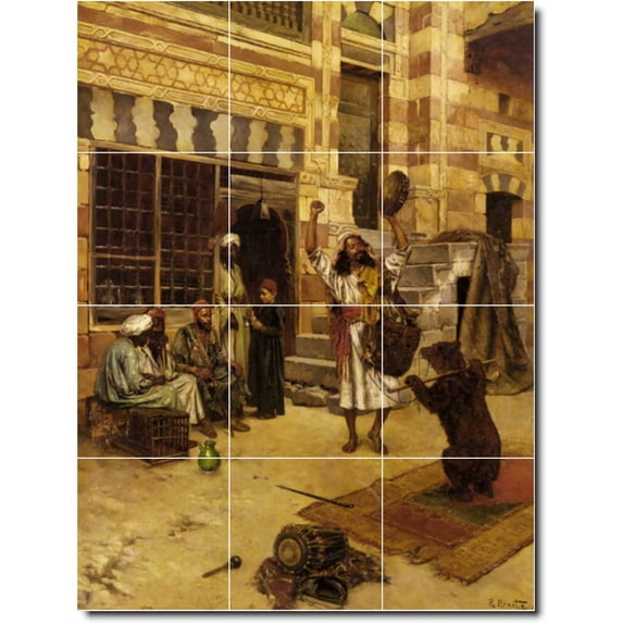 Ceramic Tile Mural-Rudolf Ernst Historical Backsplash Tile Mural 3. 24" w x 32" h using (12) 8 x 8 ceramic tiles
