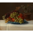 thumbnail image 2 of Magnus Von Wright 23x20 Black Ornate Framed Double Matted Museum Art Print Titled: Grapes and Apples (1867), 2 of 5