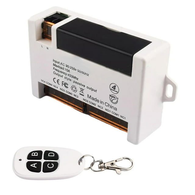 Solution de Contrôle d'Éclairage Sans Effort avec Télécommande à Quatre Boutons Circulaires Modes Interchangeables, Fréquence 433MHz, Kit RC Facile à Monter