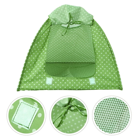RENACLIPY Green Foldable Pet Tent with Polka Dots for Indoor and Outdoor Use 1 Pc