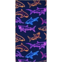 71x36IN Colorful Sharks Beach Towel Quick Dry Towels Pool Accessories Cruise Essentials Vacation Gifts Summer Must Haves for Swimming Camping Travel