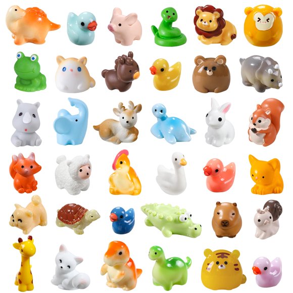 Minifiguras de animales de resina DIYDEC, 40 unidades, para jardín de hadas