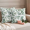 thumbnail image 2 of Eucalyptus Leaf Pillow Covers 2 Pack Green Plant Pillowcase Waterproof Outdoor Throw Pillow Cover for Patio Garden Square Cushion 18”x18”, 2 of 9