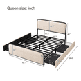 thumbnail image 3 of Tcbosik Upholstered Platform Bed with 4 Storage Drawers, Queen Size Metal Bed Frame for Bedroom, No Box Spring Needed, Beige, 3 of 7