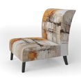 thumbnail image 3 of Designart "Orange Expressions II" Yellow Abstract Collages Upholstered Accent Chair - Modern Arm Chair For Living Room, 3 of 7