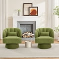 thumbnail image 4 of QinaQin Sillón barrel giratorio 360°, tapizado y acolchado con respaldo acanalado, ideal para sala, recámara, oficina o rincón de lectura, 4 of 8